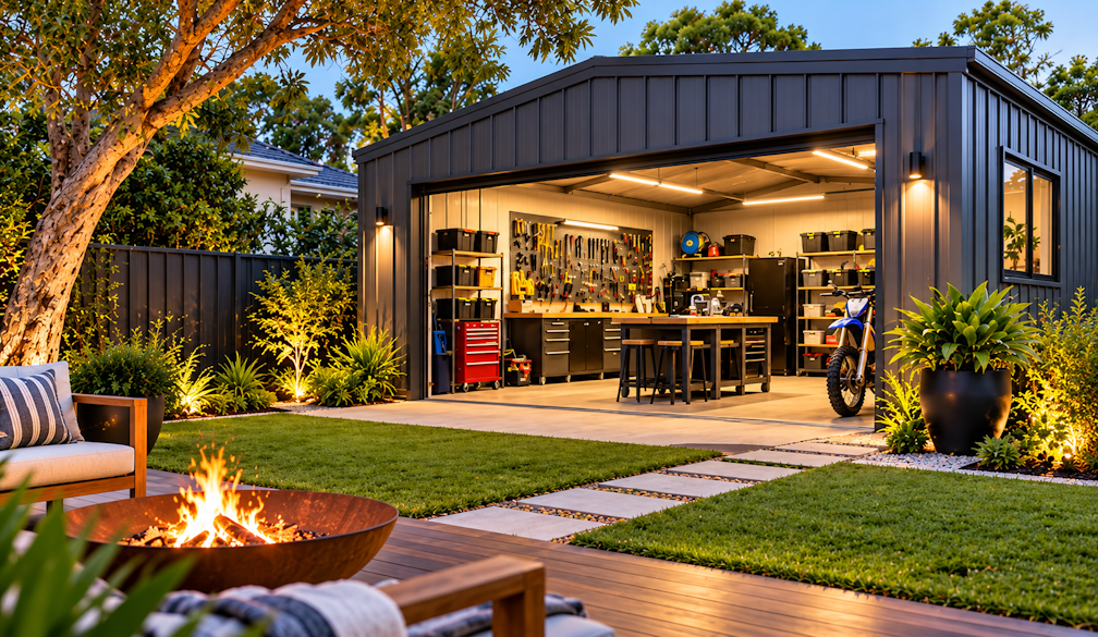 Warm Evening Backyard Workshop Retreat